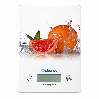 Platinet Digitale Küchenwaage Zitrus bis 7 kg LCD Tara 1 g Präzision
