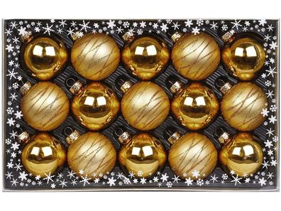 Kugelsortiment 15 Stk 6cm inkagold Inge-Glas