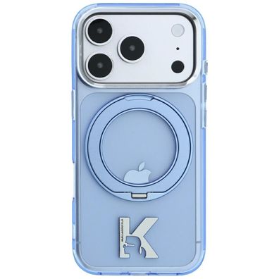 Karl Lagerfeld IML Ring Stand kompatibel mit iPhone 18 Pro und 17 Pro Blau Hülle