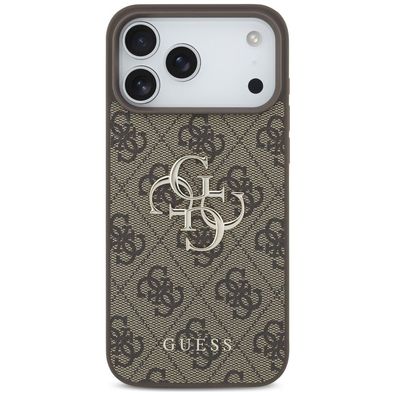 Guess 4G Big Logo kompatibel mit iPhone 18 Pro Max / 17 Pro Max Braun Hülle mit Logo