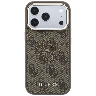 Guess 4G Big Resin Logo kompatibel mit iPhone 18 Pro und 17 Pro Braun Hülle mit