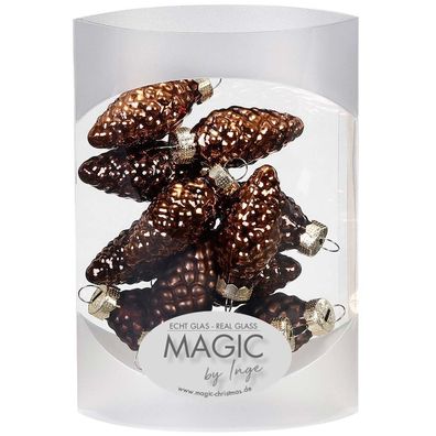 Zapfen 12 Stk 4.5cm Cognac Diamond Inge-Glas