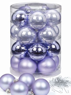 Weihnachtskugeln 20 Stk 6 cm Dreamy Lilac mit Haken