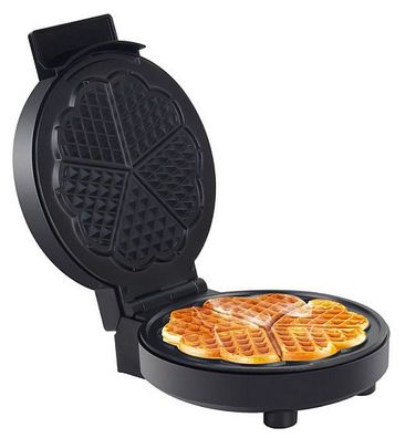 Elta Waffeleisen Edelstahl 1000 Watt Anti-Haft Herzwaffeln Thermostat