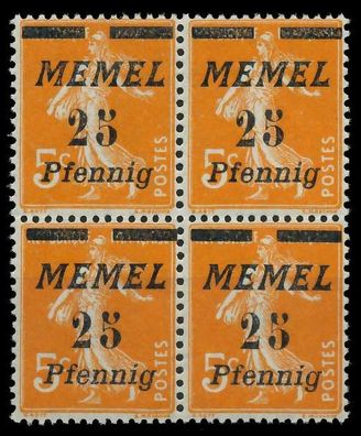 MEMEL 1922 Nr 58 postfrisch Viererblock X88796E