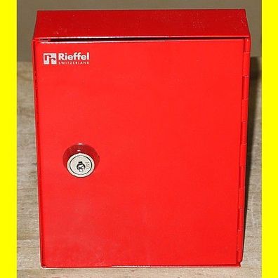 Rieffel Notschlüsselkasten rot - Stahlblech Schlüsselschrank mit 2 Schlüssel