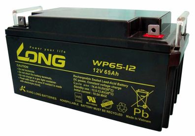 Bleiakku Batterie Kung Long WP65-12 12V 65Ah VDS AGM Blei Accu wartungsfrei