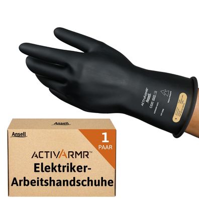 Ansell ActivArmr RIG011Y Elektriker-Handschuhe Klasse 0 1000V Latex Gr. XL