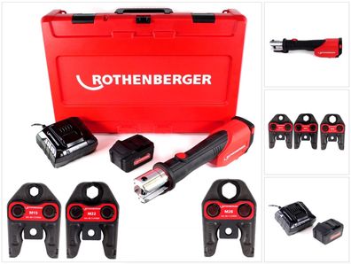 Rothenberger ROMAX 4000 Akku-Pressmaschine Set 4Ah M-Backen 15-22-28 mm