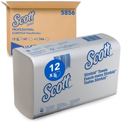 Scott Papierhandtécher 5856 1-lagig weiß 12 x 147 Blatt Falthandtécher