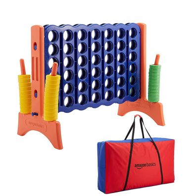 Amazon Basics 4-gewinnt Junior Riesen-Edition XXL Spiel mit 39 Ringen