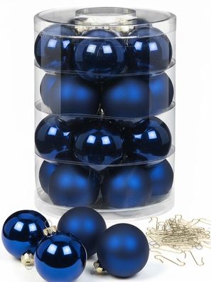 Weihnachtskugeln 20 Stk 6cm Midnight Blue mit Haken