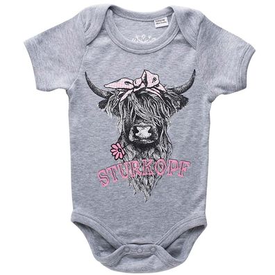 Hangowear Babybody Sturkopf grau - Größe: 50