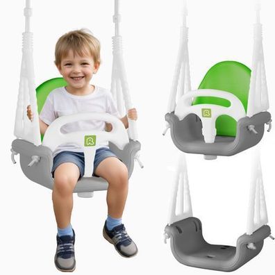 Ricokids 3-in-1 Elefanten-Schaukel, Grau und Grün