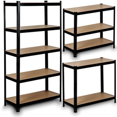 Metall-Lagerregal 180 x 90 x 40 cm Humberg HR-813 schwarz