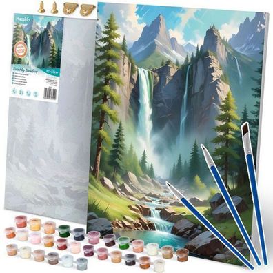 Vorlage zum Malen nach Zahlen, 40 x 50 cm, Massido-Berglandschaft