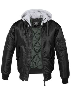 Brandit Jacke MA1 Sweat Hooded Jacket in Black-Grey
