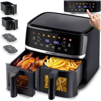 Berdsen Doppelkammer-Heißluftfritteuse XL 10,2L 1700W BD-657