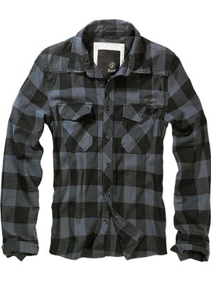 Brandit Hemd Checkshirt in Black/Grey