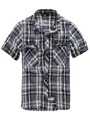 Brandit Hemd Roadstar Shirt, 1/2 Sleeve in Black-Anthracite