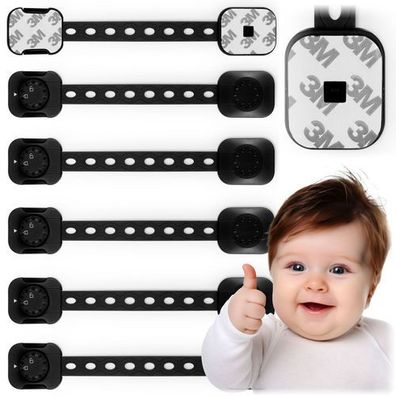 Ricokids 798202 Schranköffnungssicherung, 6 Stück, schwarz