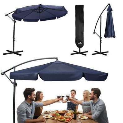 Faltbarer Gartenschirm, 8-teilig, 350 cm, mit Schutzhülle, Plonos PL-881