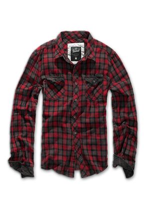 Brandit Hemd Checkshirt Duncan in Red-Brown
