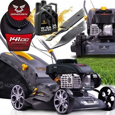 40 cm 45 l Zongshen 141cc Benzin-Rasenmäher + Humberg HM-600 Öl