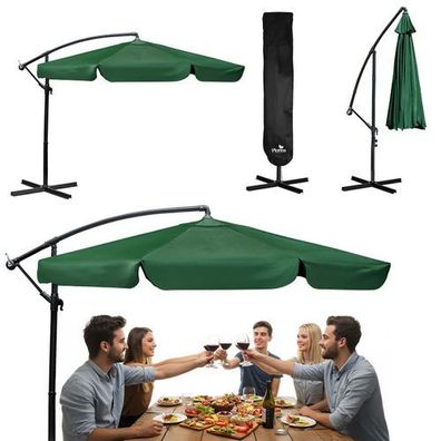 Faltbarer Gartenschirm, 6-teilig, 350 cm, mit Schutzhülle, Plonos PL-880