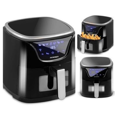 Heißluftfritteuse 5l BD-652 schwarz und silber