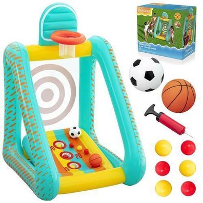 Aufblasbares Gartenspiel 3-in-1 Basketball-Fußballtor 127x109x178 cm Bestway 52813