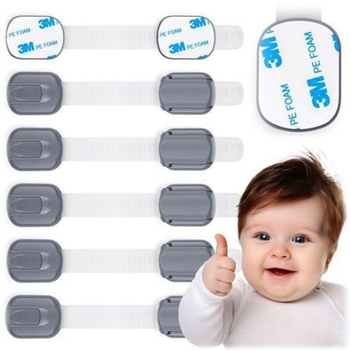 Ricokids 798101 Schranköffnungssicherung, 6 Stück, grau