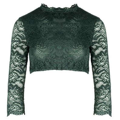 Spieth & Wensky Dirndlbluse Amsterdam 3/4 grün - Größe: 32