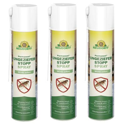 3 x Neudorff Permanent® UngezieferStopp Spray, 300 ml
