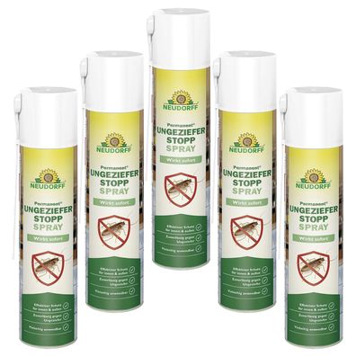 5 x Neudorff Permanent® UngezieferStopp Spray, 300 ml