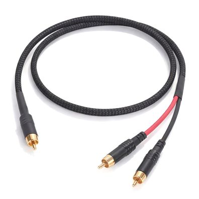 audioIN sUBy HighEnd Cinch-Y-Kabel für Subwoofer - HiFi Audio Black