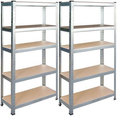 Metall-Lagerregal-Set, 2-teilig, 150 x 75 x 30 cm, Humberg HR-810