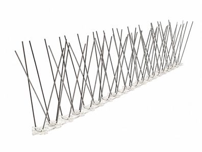 Spatzenabwehr, Spatzenabwehrspike, Vogelabwehr: 60 Edelstahlspitzen auf 50 cm Leiste