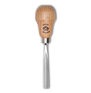 Kirschen Kerbschnitzbeitel mit Rotbuchenheft 2 mm Stich 39 gerade V-förmige Schnei