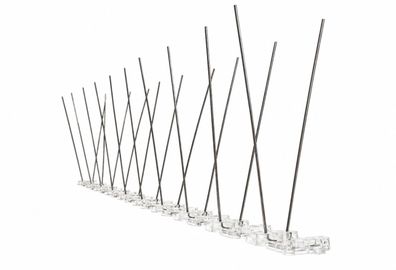 Taubenabwehrspike, 2-reihig, aus Edelstahl und Polycarbonat, 50 cm lang