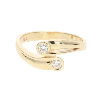 Damenring Diamant ca.0,16 Carat Gold 585 Second Hand 25326636 getragen wie neu