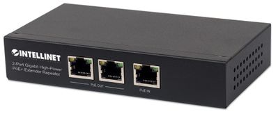 Intellinet 2-Port Gigabit High-Power PoE+ Extender, IEEE 802.3at/af PoE+/PoE, verläng