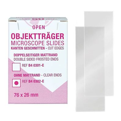 Mediware ECO-Objektträger ohne Mattrand geschnitten (50 Stück)