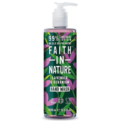 Faith In Nature, Lavendel und Geranium, reinigend und pflegend, Handgel, 400 ml