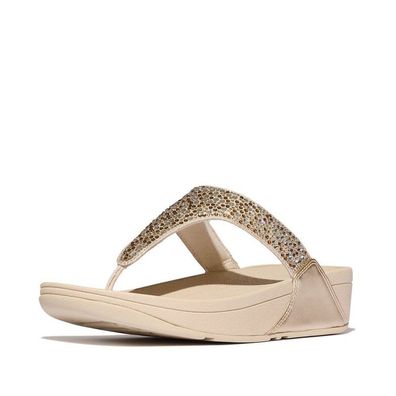 FitFlop Damen Sandalen Lulu Crystal-Mix Metallic Toe-Post Sandals A4L