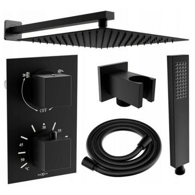 Mexen Cube Schwarz Thermostat-Duschsystem 30 cm