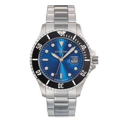 Dugena 4461075 Diver XL 44mm Herren Taucheruhr bis zu 30 ATM, Edelstahl