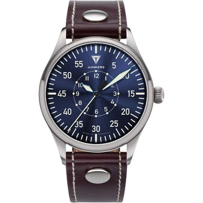 Junkers Herren Armbanduhr Baumuster 9.20.02.01 Fliegeruhr Beobachteruhr, Saphirglas