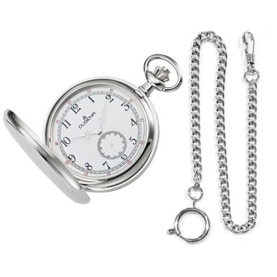Dugena 4461234 Savonette Taschenuhr mit Kette, kleine Sekunde