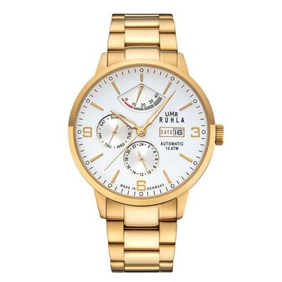 UMR RUHLA Automatic 80274M Armbanduhr Day-Date Gangreserve Goldfarben